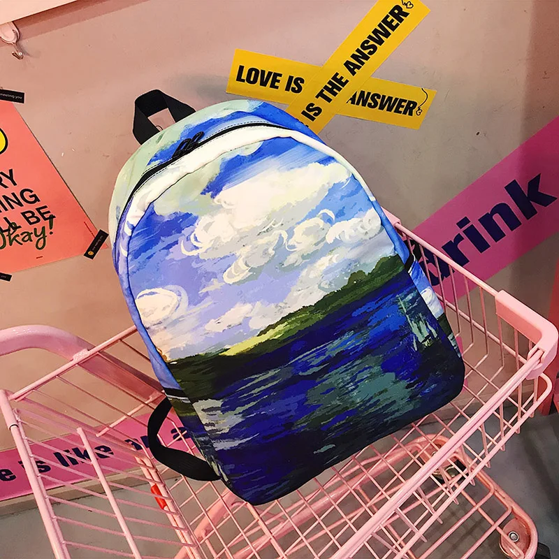 Menghuo Brand 2017 Daily Women Backpack for School Teenager Girls Boys Full Printed Nylon Travel Backpacks Casual Bags Mochilas (7)