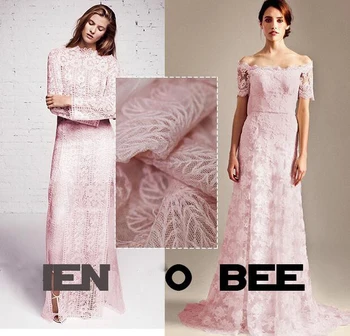 

The new summer pink six angle net embroidery skirt skirt dress material high-grade small shirt fabrics