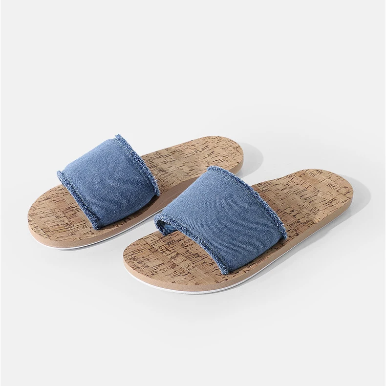 Купить Мужские Шлепанцы Из Джинсовой Ткани