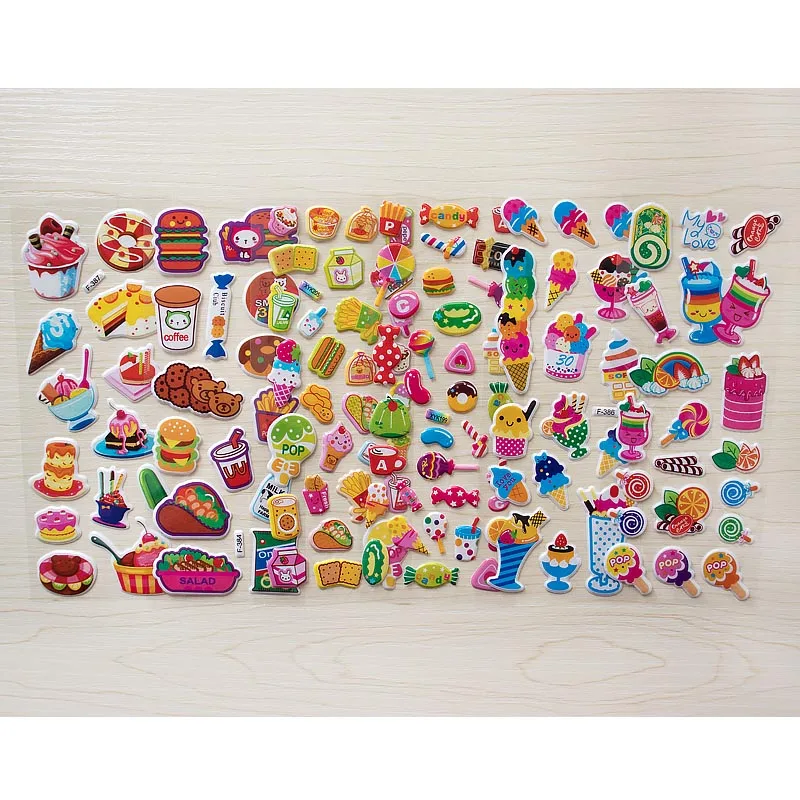 6 шт. модные детские игрушки 3D movie car Rilakkuma наклейки для детей мальчиков и девочек деформация робот пузырь наклейки - Цвет: Cake
