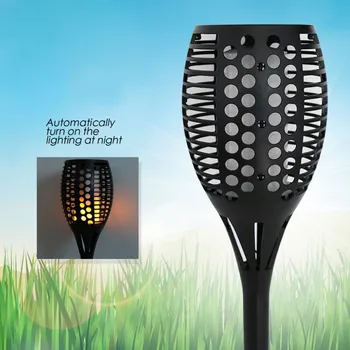

IP65 Outdoor Waterproof Solar 96LEDs Flame Torch Effect Lawn Light Torch Light Realistic Flashing Decoration Night Lighting