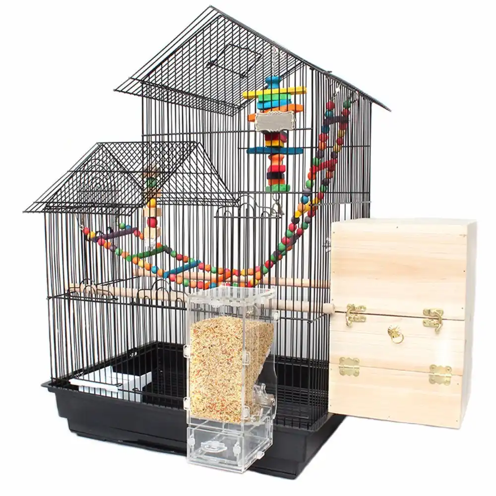 Pet Parrot Birdy Automatic Bird Feeder Cage Food Container Small