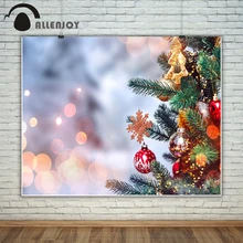 

Allenjoy photography backdrop christmas tree decoration snow winter Bokeh glitter background for photo studio camera fotografica