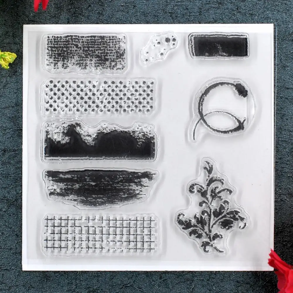 

Background Stamp Clear Rubber Stamp Transparent Silicone Stamps for DIY Craft Card Making Scrapbooking Clear Stamps