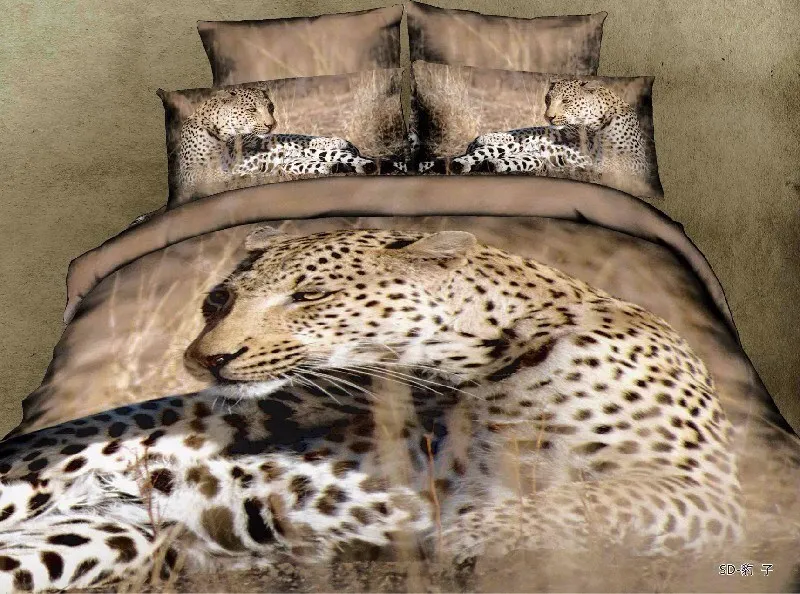 Cheetah bed set/animal print bedding/3d duvet cover/Quilt cover sets
