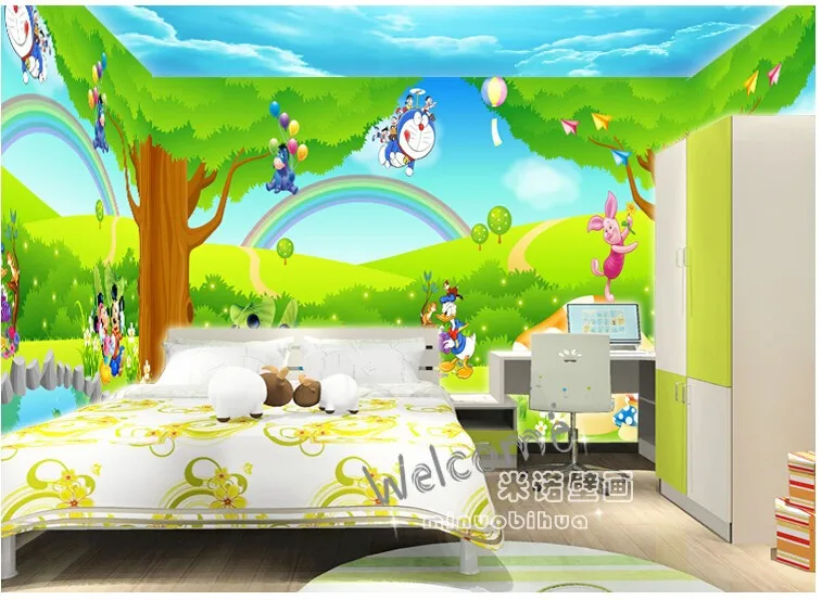 Пользовательские Детская обои мультфильм росписи для детской комнаты спальня гостиная Задний план стены украшения дома