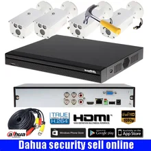 Free Shipping Dahua 1080P CVI System 4CH CVR 2.0MP Record CVI DVR Kit with 4Pcs 1080P HAC-HFW1200DP bullt Camera CCTV System