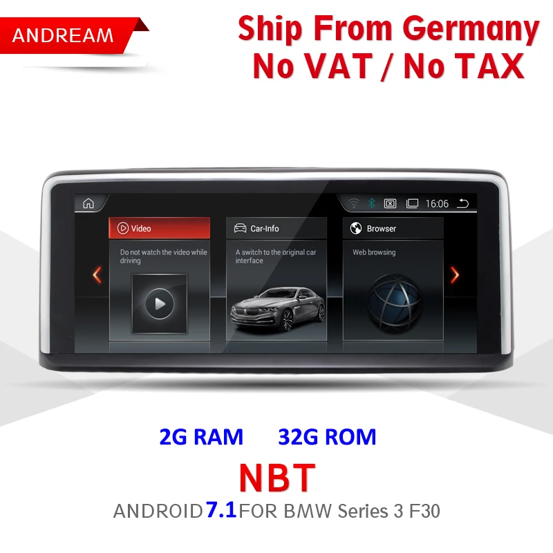 

10.25" Quad Core Android 7.1 Vehicle Multimedia Player For BMW Series 3 F30 Bluetooth GPS Navigation Wifi EW960 Germany Shipping