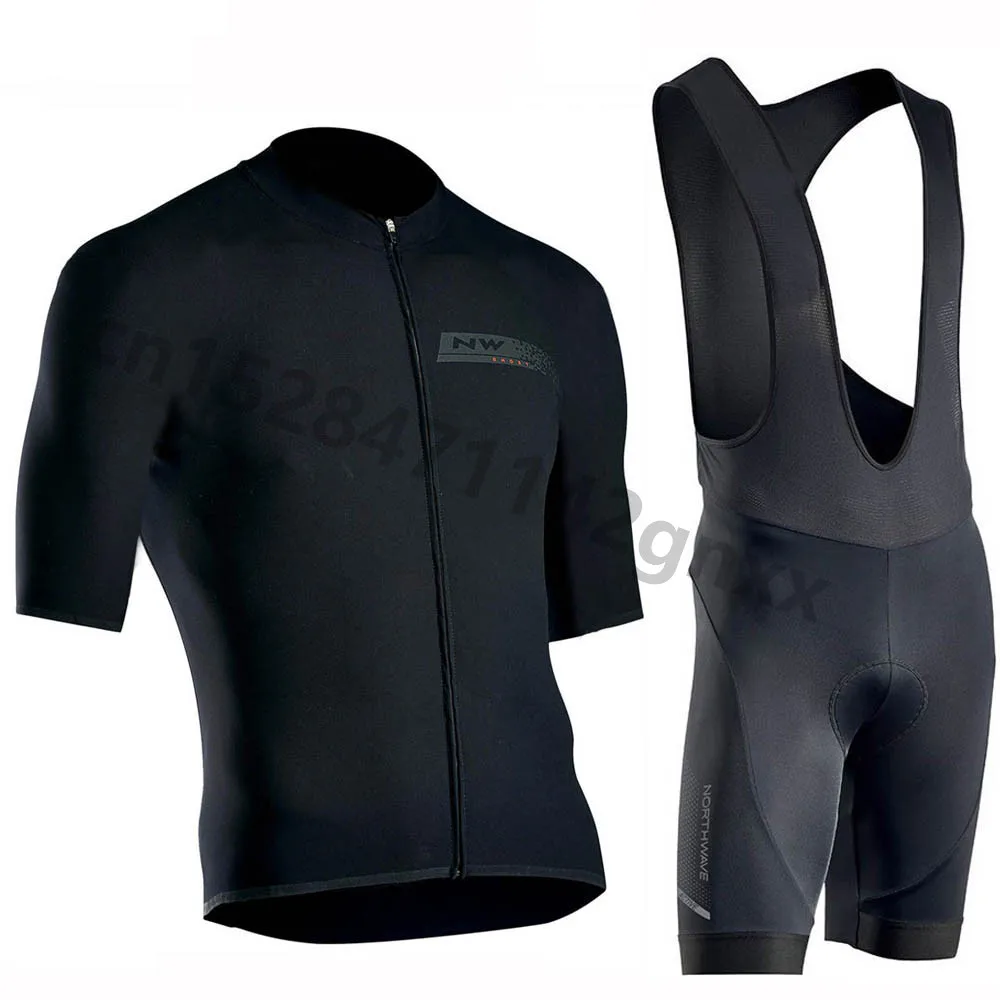 

New NW Pro Men short sleeve Cycling Jersey Bike Clothing bib shorts shirt set MTB bicycle clothes 2019 ropa ciclismo 9D gel pad