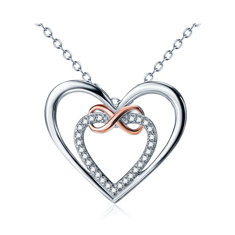  Jewelry CZ kolye Accent Heart Infinity Love Gift for women Choker Pendant Necklace SPD GNX10892 (10)