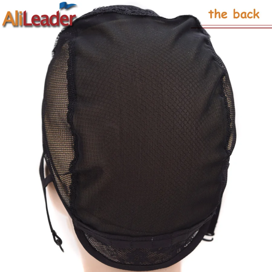 Cheap 20Pcs XL/L/M/S Stretch Swiss Lace Wig Cap For Making Wigs With Adjustable Straps Black Hairnet Invisible Hair Nets For Wig