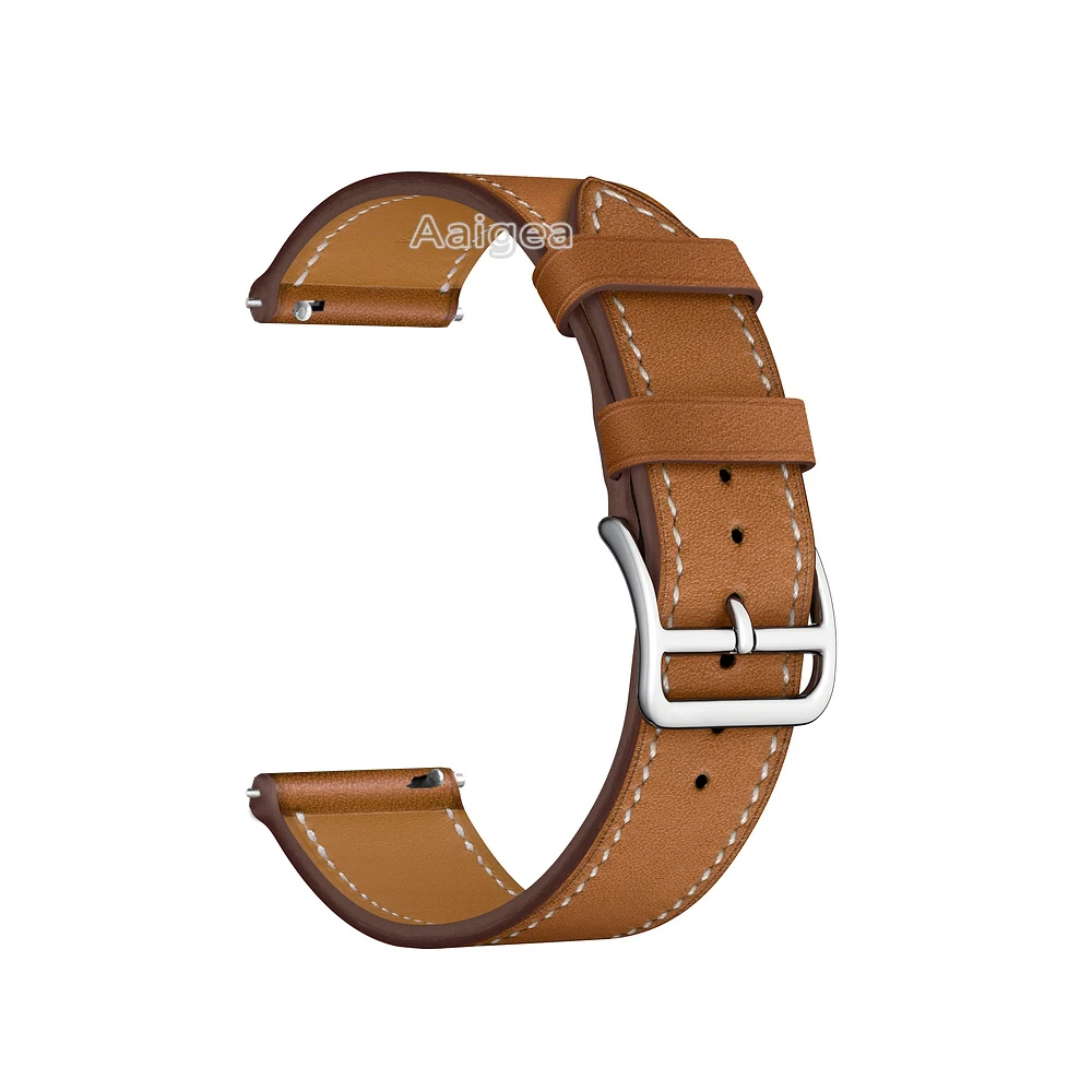 Модный ремешок из натуральной кожи для часов Garmin Vivoactive 3, цветной сменный ремешок для наручных часов 20 мм, умные часы подарок - Цвет ремешка: Коричневый