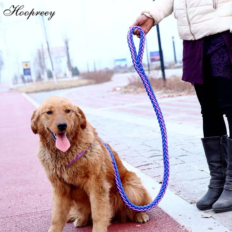 

Large Dog Collar Leashes Sets Nylon Traction Rope Dog P Chain Eight Strand Rope Leads for Big Medium Small Dogs Pet Leashes 10E