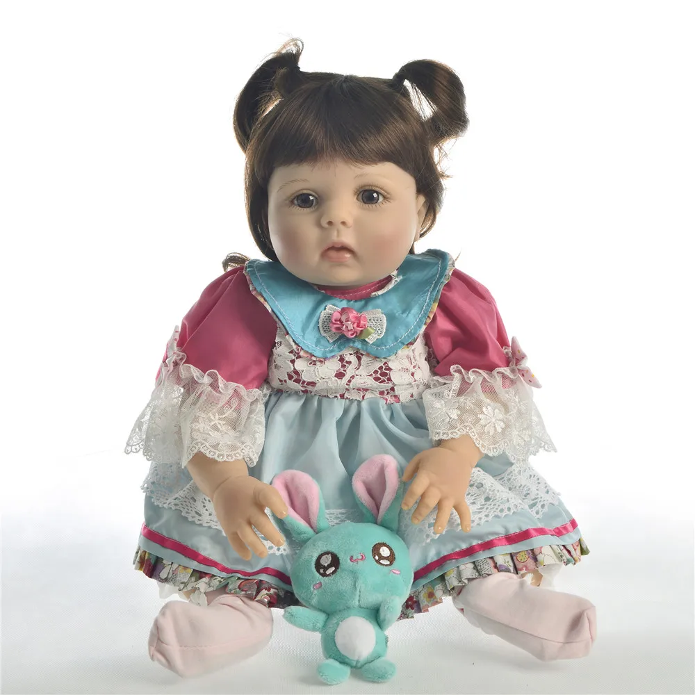 

Lovely 23 Inch Reborn Baby Girl Dolls Full Body Silicone Vinyl Realistic 57 cm bebes Reborn toddler Dolls For Kids Birthday Gift