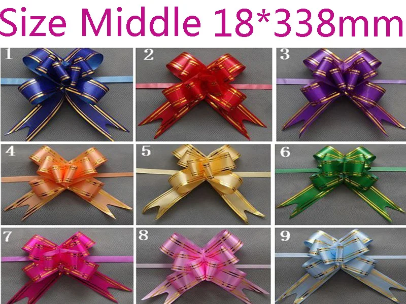 Size Middle 18*338mm Pull Bows Ribbons Flowers Gift Wrapping Christmas