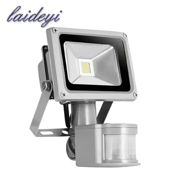 

LAIDEYI 2pcs 10W led pir floodlights motion sensor COB flood lights AC85-265V outdoor induction sense reflector lamp porch light