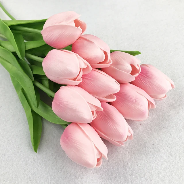 Buy 10pcs/lot Tulip Artificial Flower cheap PU plastic