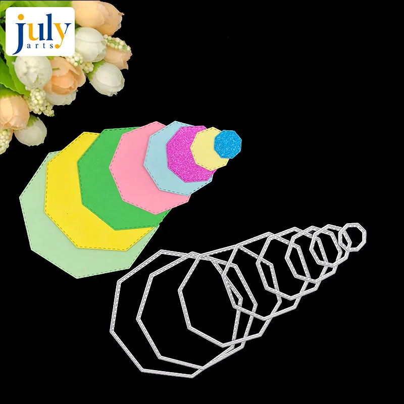 

Julyarts Cutting Dies Scrapbooking Craft Hexagon Frame Metal Cutting Dies Stencil for DIY Album Embossing Cards
