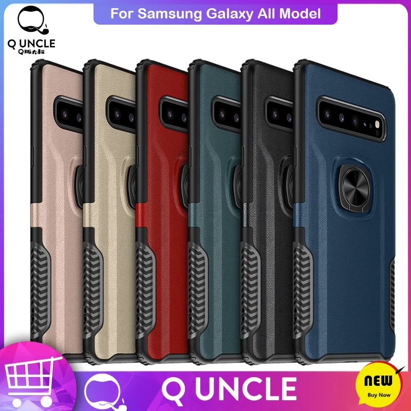 

Leather Ring Stand Case For Samsung Galaxy S10 S9 S8 Plus Note 9 8 Ring Holder Car Magnetic TPU Armor Cover For J4 J6 J8 A8 2018