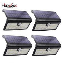 HoozGee солнечный светильник s Открытый сад 58 светодиодный супер яркий датчик движения настенный светильник лампа безопасности с широким светильник ing области для патио