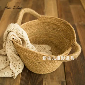 

Jane Z Ann Newborn baby photo props handmade basket children studio braid container shooting accessories 30x30x20cm