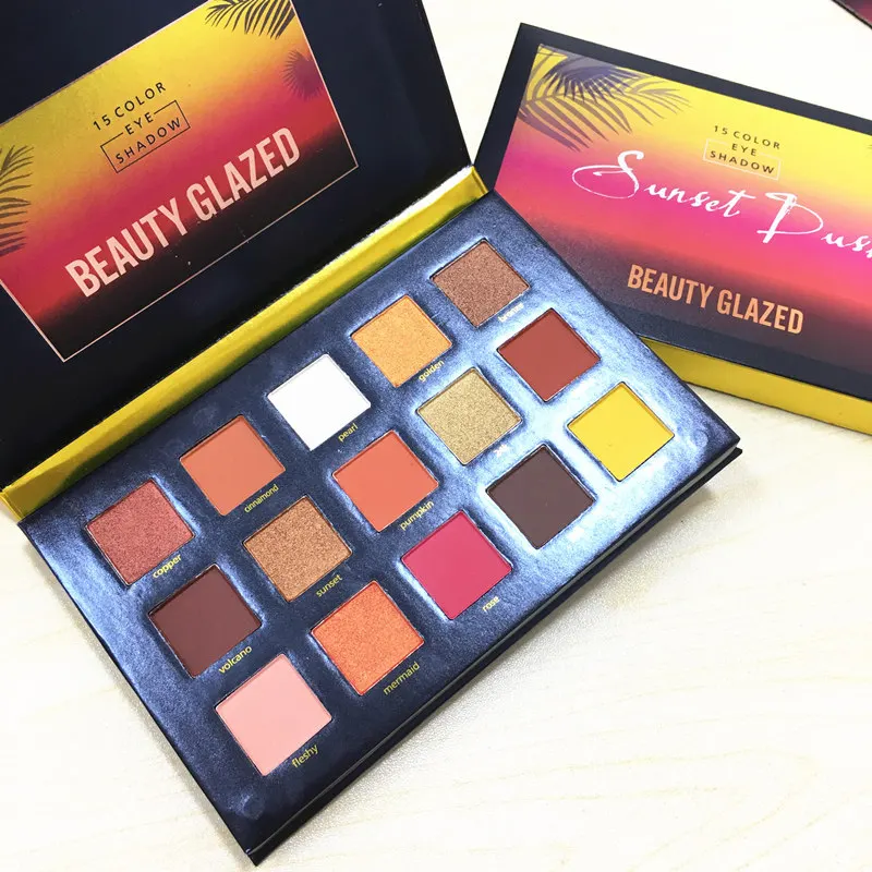 

Beauty Glazed 15 Color Pressed Illuminating Highlighter Powder Natashas Glitter Sunset Kyshadow Eye Shadow Eyeshadow Pallete