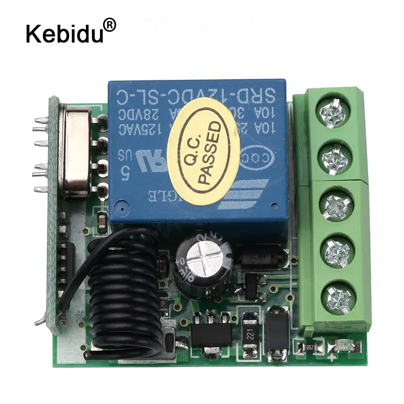 DC 12V 1CH Relay Receiver RF Transmitter 433Mhz Wireless Remote Control Switch