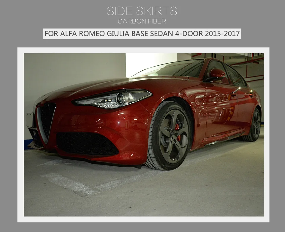 Углеродного волокна добавить на боковые юбки бампер фартуки Стикеры для Alfa Romeo Giulia Sedan Sport 4 двери