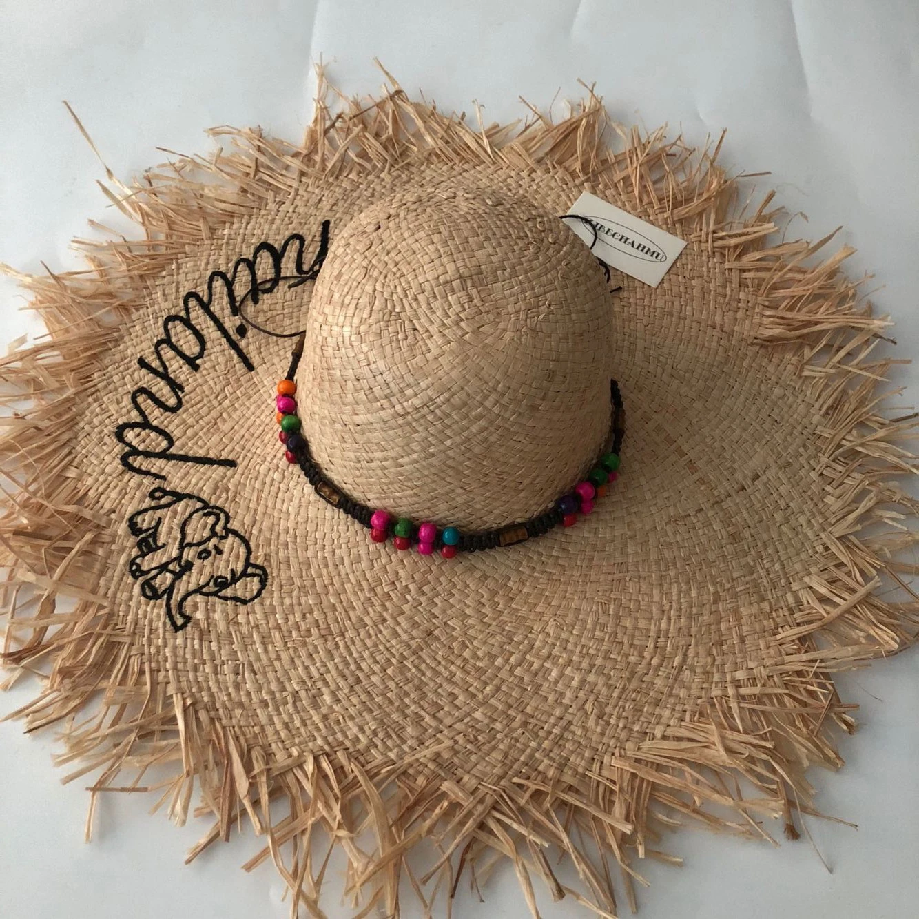 

ZJBECHAHMU Fashion New Solid Vintage Straw Sun Hats For Women Summer Caps Jewelry accessories Shaded beach folding hats fedoras