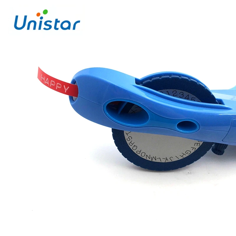 Unistar 6 рулонов совместимый для DYMO тиснение пластик клейкие ленты 3D ленты 9 мм x 3 м комбинированный комплект 520102 520106 520109 Цвет: черный, синий