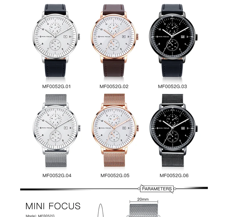 relogio masculino Mens Watches Top Brand Luxury MINI FOCUS Quartz Men's Watch  Business Rose Gold Fashion Male Clock Men 2019 (2)