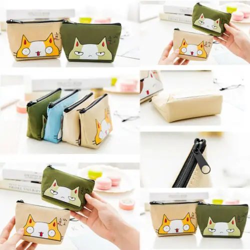 

Women Oxford Leather Small Mini Wallet Card Holder Zip Coin Purse Handbag