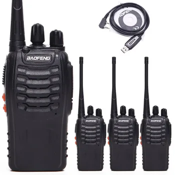 

4Pcs Baofeng BF-888S MINI Walkie Talkie Transceiver UHF Intercom BF888S CB Two Way Radio Handheld Radio 888s+1 USB Programming