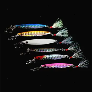 

6pcs 22g/30g Micro Butterfly Jigs Slow Fishing Lures Baits Snapper Jigging with 2 jigs swivel & treble hooks Fit All swim layer