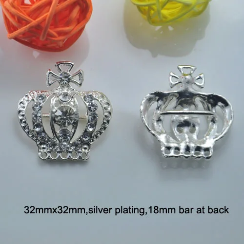 

(L0348) 18mm bar,Free Shipping Wholesale 20pcs/lot crown shape,silver or gold plating
