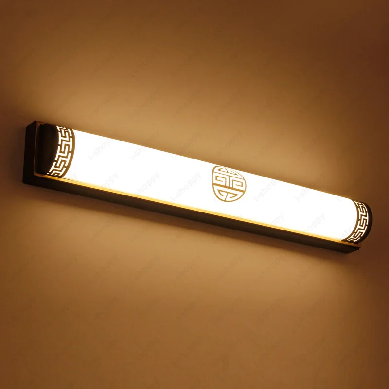 

20W/24W Chinese Retro LED Acrylic Wall Sconces Lamp Makeup Mirror Front Light Bathroom Bedroom Hotel Black Finish