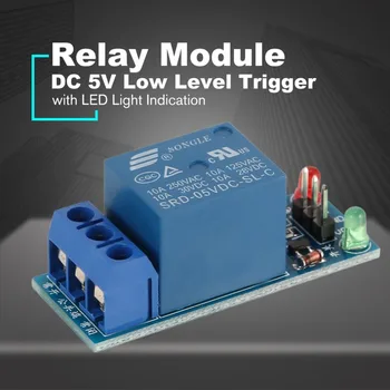 

Mini 1 Channel DC 5V Low Level Trigger Interface Board Relay Module with Led Lamp Protective Kit for Electronic