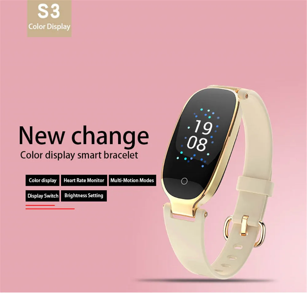 ASKMEER S3 Women Smart Wristband Fitness Tracker Bracelet Color screen Dynamic Heart Rate Smart Health Bracelet (1)
