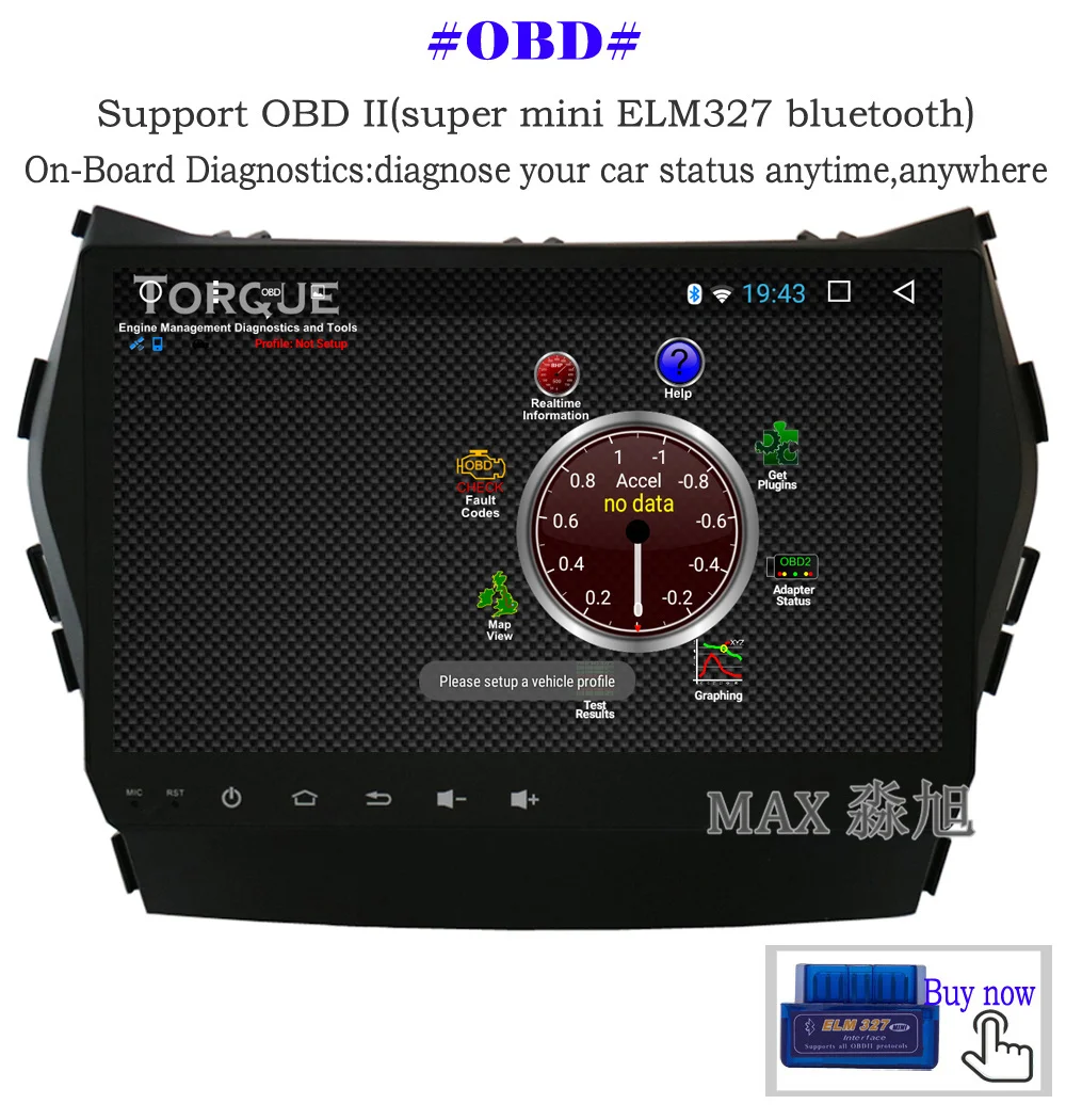 Discount MAX Android 8.1.0 GPS Navigation System For Hyundai IX45 Santa Fe 2013 2014 2015 Car Radio RDS 4G WiFi Bluetooth SWC Free Map 12