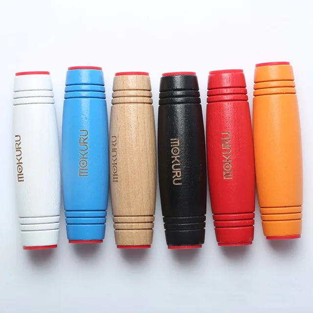 Japanese Toy Mokuru Fidget Stick Flip Stress Reliever Desk Toy Antistress Desktop Roller Toy Kururin Wood Fidget Stick Mokuru 5