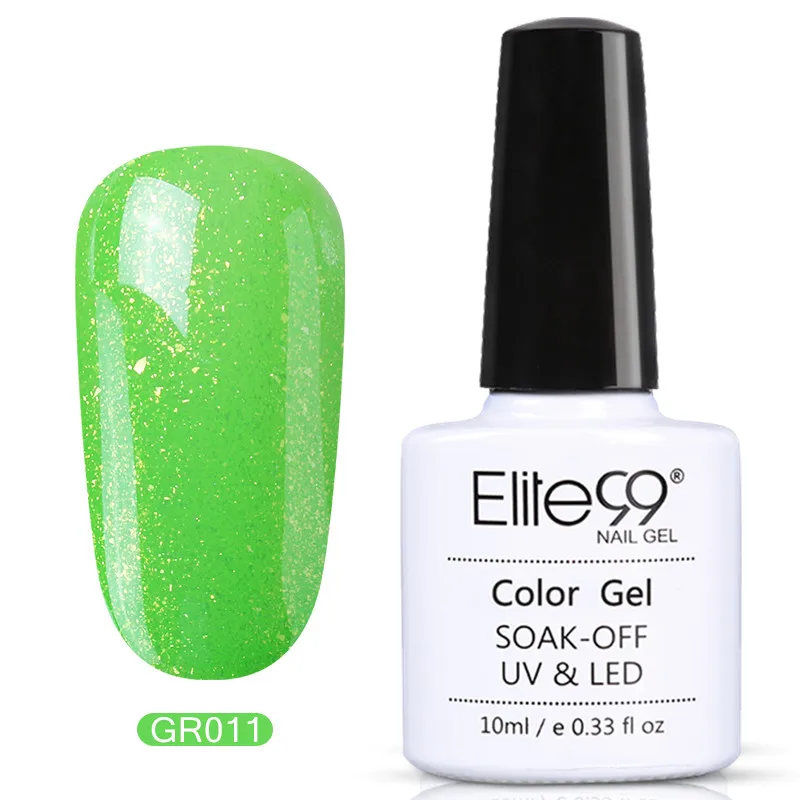 Elite99 Гель-лак серии зеленого цвета, долговечный Гель-лак для ногтей, вылечиваемый с УФ-лампой, светодиодный, основа, верхнее покрытие, Гель-лак, дизайн - Цвет: P-GR011