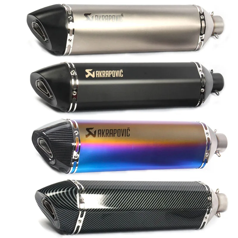 

51mm Universal 570mm Motorcycle Akrapovic Laser Exhaust Muffler Pipe Removeable DB Killer echappement moto tubo de escape