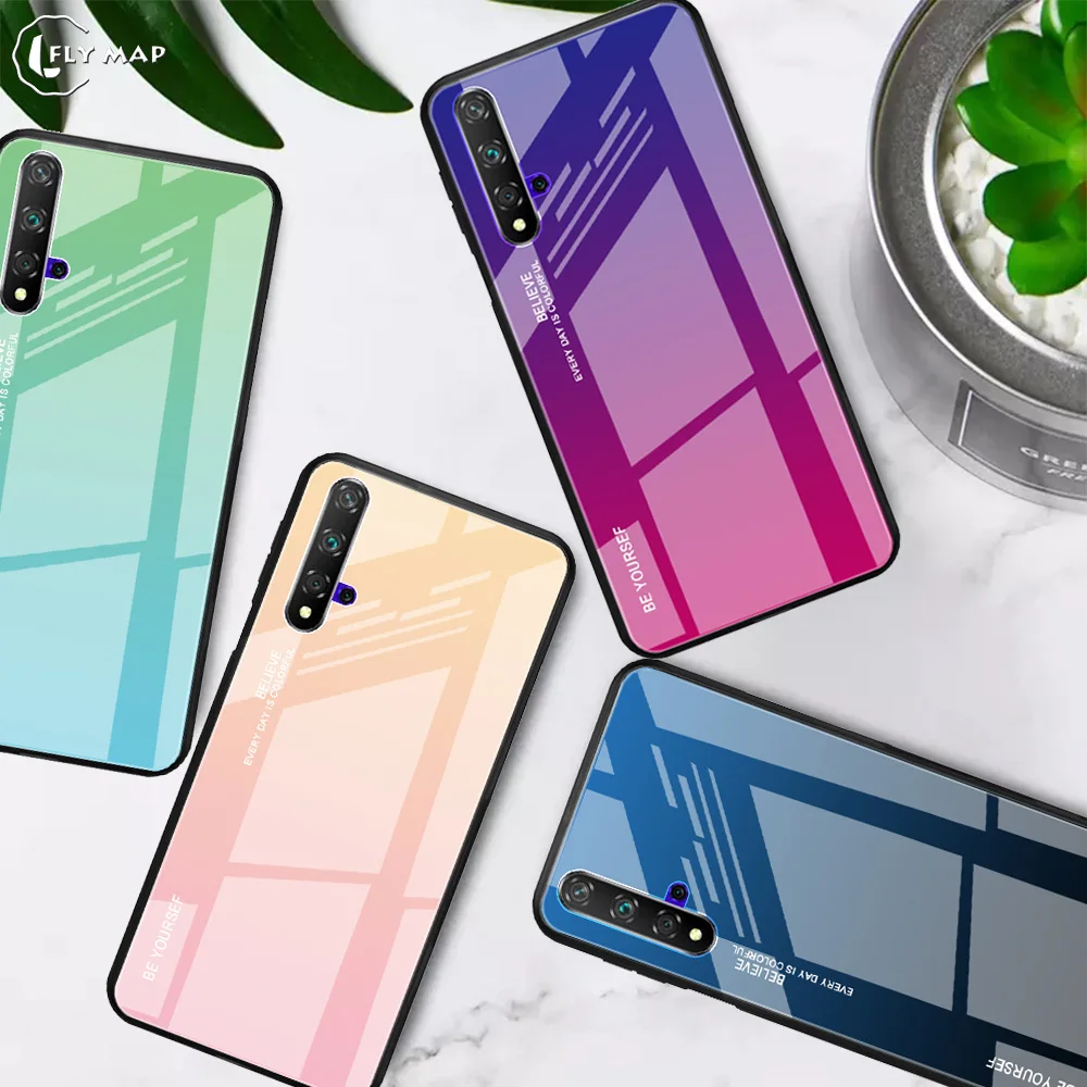 Чехол с градиентом Авроры для Huawei Honor 20 S YAL L21 AL00 чехол из закаленного стекла Honor20