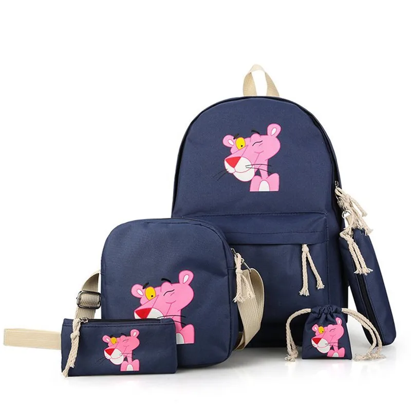 Mochila De mujer de dibujos animados de Pantera Rosa Linda Mochila escolar de lona para niñas bordada Mochila de viaje de mujer Mochila de Mochila Mochila De mujer de dibujos animados de Pantera Rosa Linda Mochila escolar de lona para niñas bordada Mochila de viaje de mujer Mochila de Mochila