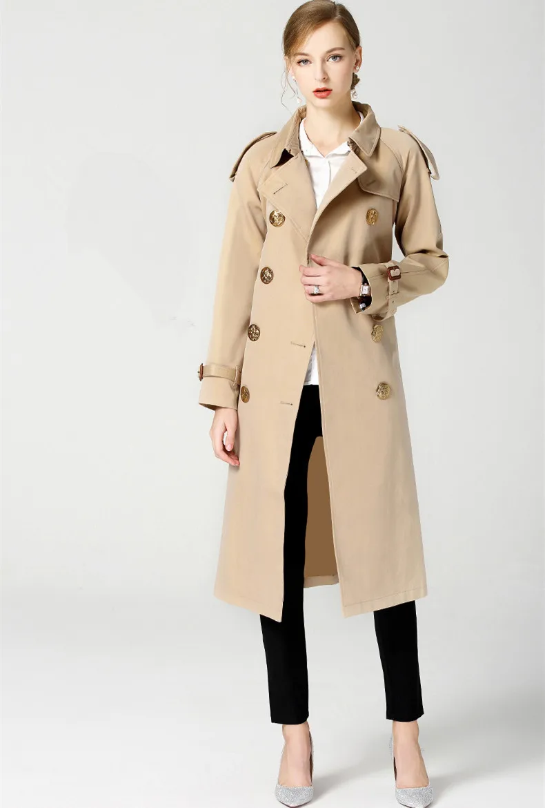 Top quality england style Trench coat women's double breasted windbreaker coat Fashion lady elegant belt coat D519