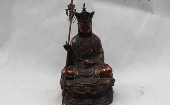 

8"China Red Bronze Copper Jizo Kshitigarbha Xuanzang Bodhisattva Buddha statue
