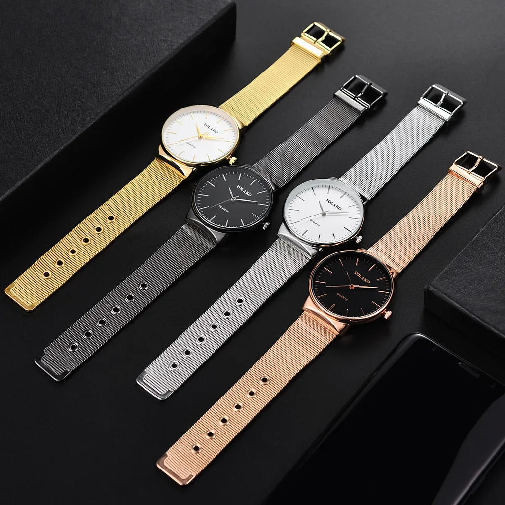 Модные деловые мужские часы с кристаллами из нержавеющей стали, аналоговые кварцевые наручные часы для мужчин, мужские часы erkek kol saati