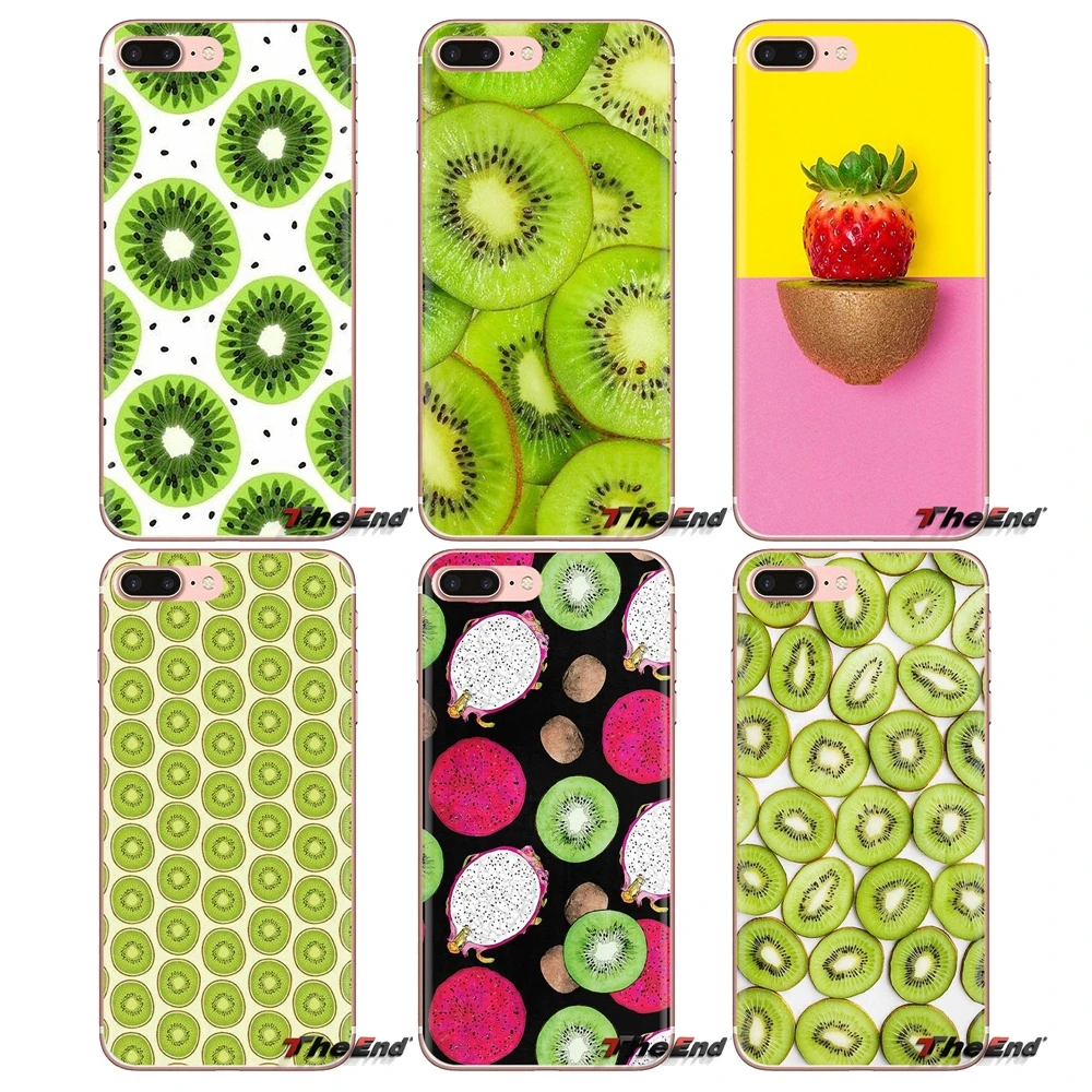 

Transparent TPU Shell Cases For Samsung Galaxy A3 A5 A7 A9 A8 Star A6 Plus 2018 2015 2016 2017 Green abstract Kiwis Summer Fruit