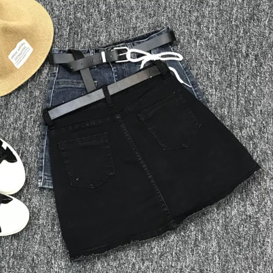 Весенняя летняя новая модная женская джинсовая мини-юбка на шнуровке с высокой талией, Джинсовая юбка, светильник