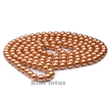 4" длинное Золото Цвет 8 мм Морская раковина жемчужное колье, свадебные украшения кристалл женщин